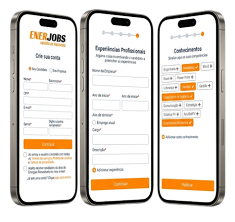 Mockup do projeto Enerjobs