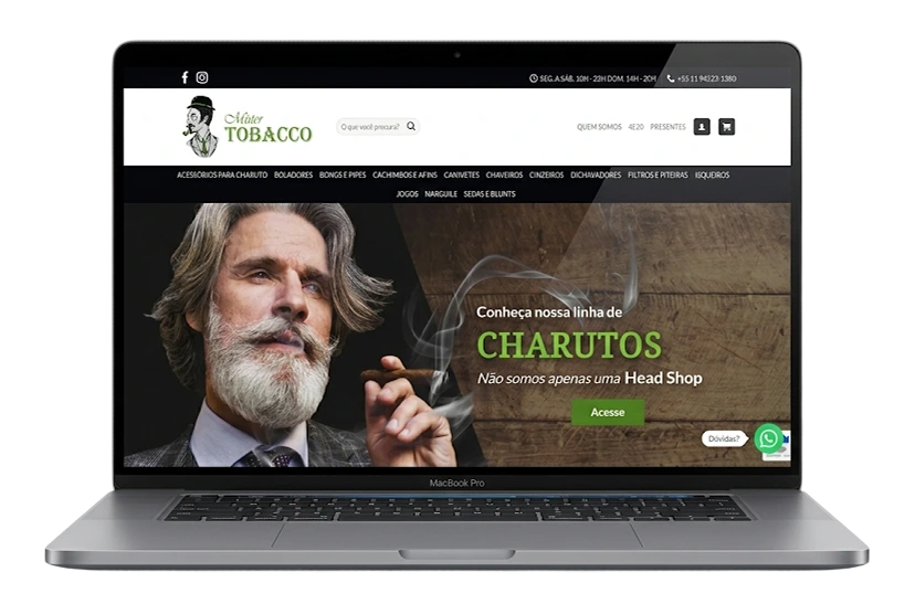 Mockup do projeto Mr Tobacco